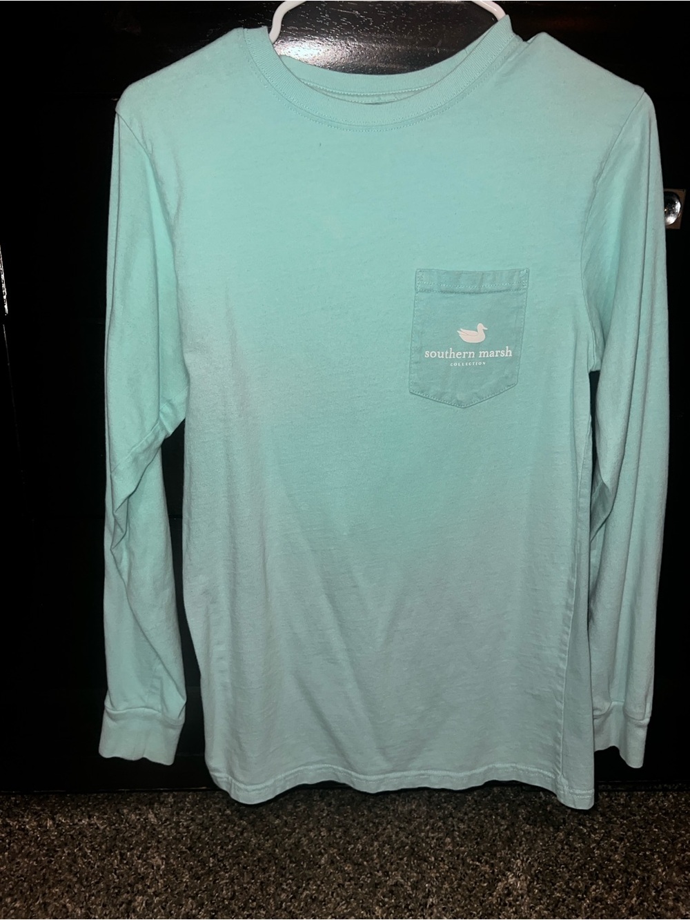 Southern Marsh Long-Sleeve Pocket Tee in Seafoam